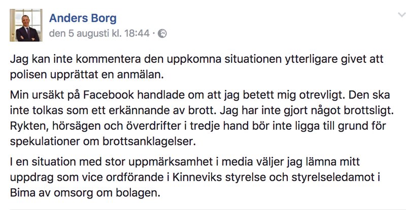 Anders Borg på Facebook
